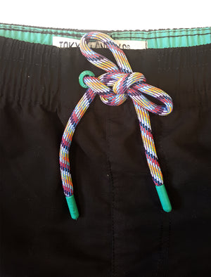Portola Swim Shorts with Free Matching Flip Flops in Black - Tokyo Laundry