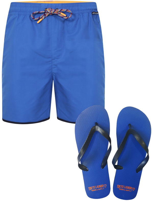Portola Swim Shorts with Free Matching Flip Flops in Ocean - Tokyo Laundry