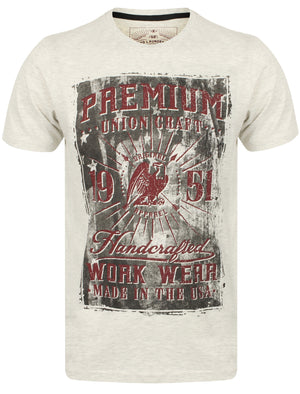 Premium Motif Cotton T-Shirt in Oatgrey Marl - Tokyo Laundry