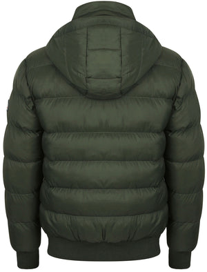 Proctor Layered Quilted Puffer Jacket with Hood in Deep Forest - Tokyo Laundry