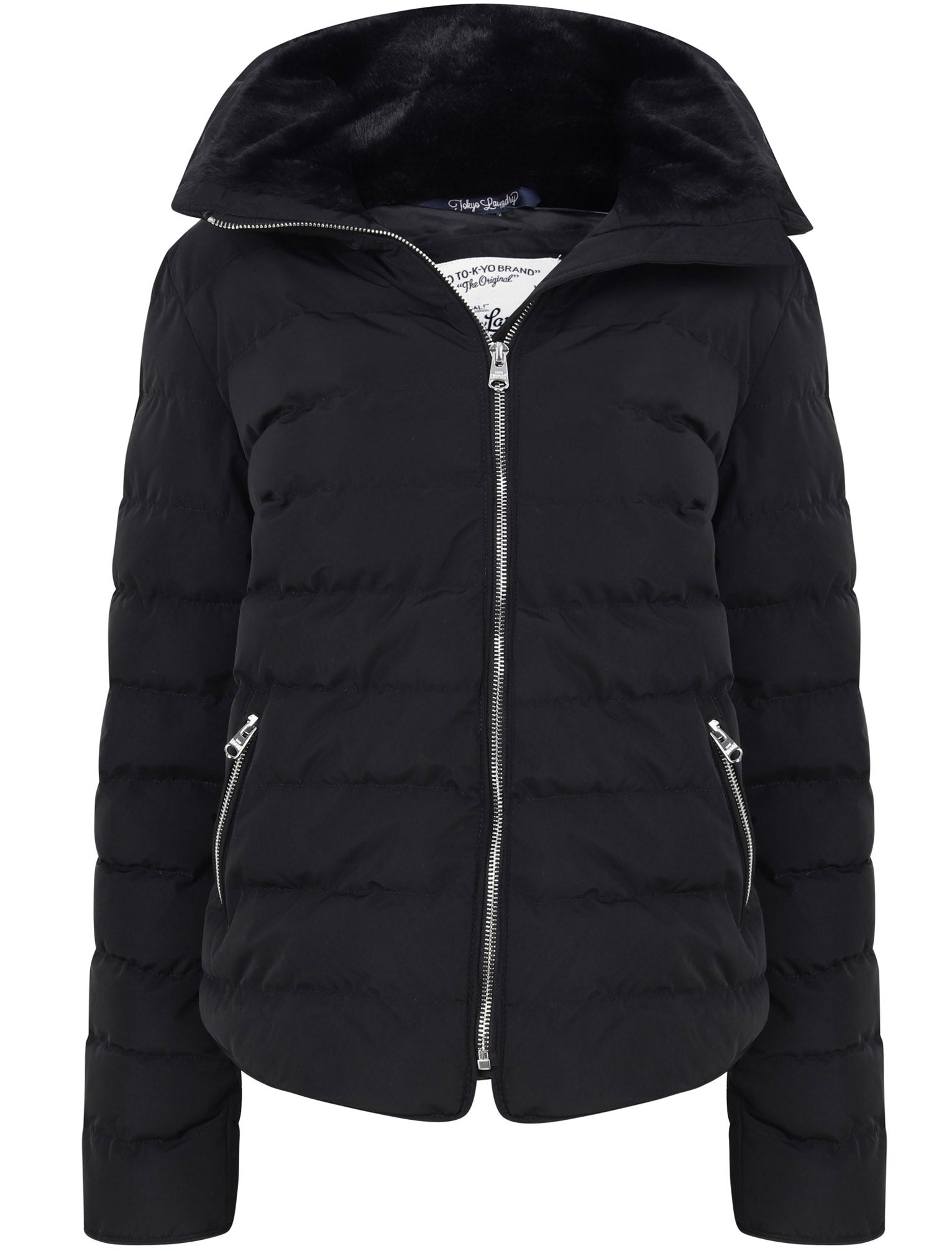 Quince Quilted Puffer Jacket with Extendable Hood in Black - Tokyo