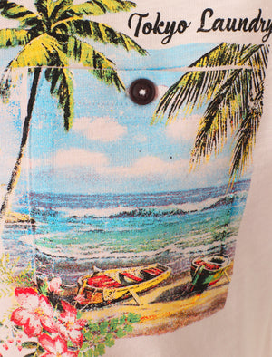 Raft Cotton Slub T-Shirt with Printed Pocket In Primrose Pink - Tokyo Laundry