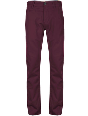 Flynn Cotton Twill Chino Trousers in Oxblood - Tokyo Laundry
