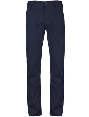 Flynn Cotton Twill Chino Trousers in True Navy - Tokyo Laundry