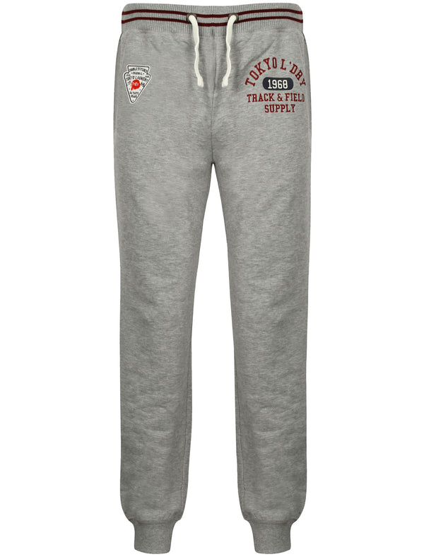 Red Lake Falls Cuffed Joggers in Light Grey Marl - Tokyo Laundry