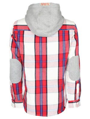 Redfield checked hooded shirt in red - Tokyo Laundry