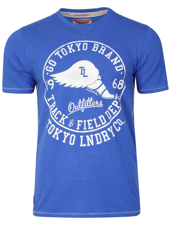 Reeves Point printed nep t-shirt in federal blue - Tokyo Laundry