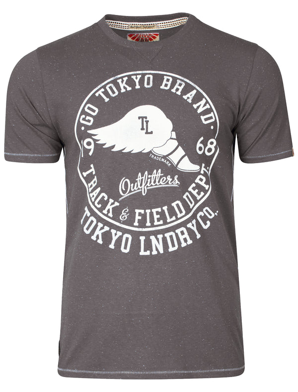 Reeves Point printed nep t-shirt in dark gull grey - Tokyo Laundry