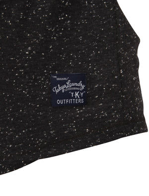 Rhea Flocked Motif Neppy T-Shirt in Charcoal Grey - Tokyo Laundry