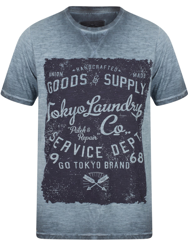 Rochester Springs Slub Motif T-Shirt In Dark Denim - Tokyo Laundry