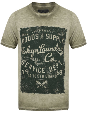 Rochester Springs Slub Motif T-Shirt In Dusty Olive - Tokyo Laundry