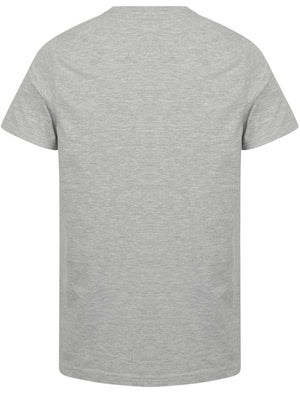 Rock and Roll Motif Cotton T-Shirt in Light Grey Marl - Tokyo Laundry