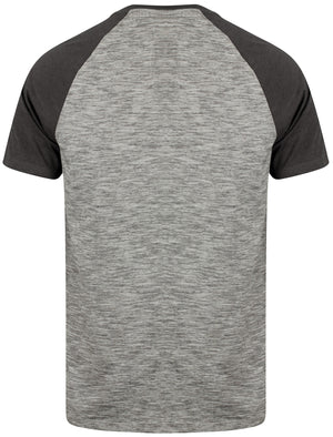 Rollingwood Raglan Sleeve Baseball T-Shirt In Dark Grey Marl - Tokyo Laundry