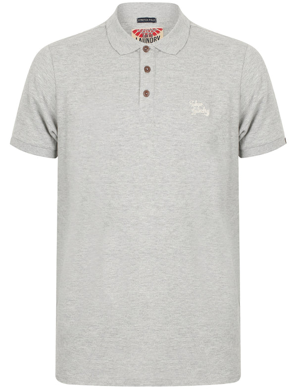 Roseville Cotton Pique Polo Shirt In Light Grey Marl - Tokyo Laundry