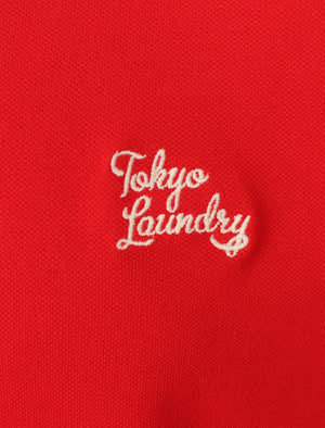 Roseville Cotton Pique Polo Shirt In Tokyo Red - Tokyo Laundry