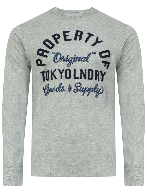 Applique Long Sleeve Top In Light Grey Marl - Tokyo Laundry