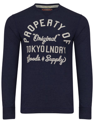 Applique Long Sleeve Top In Dress Blues- Tokyo Laundry