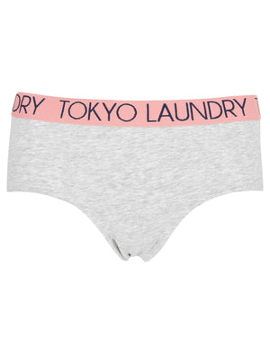 Sabrina (3 Pack) Assorted Hipster Briefs In Light Grey Marl / Peacoat Blue / Bridal Rose - Tokyo Laundry