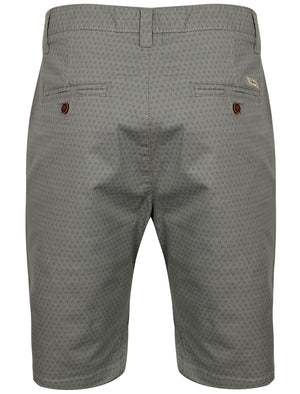 Sanford Micro Printed Cotton Chino Shorts in Dove Grey - Tokyo Laundry