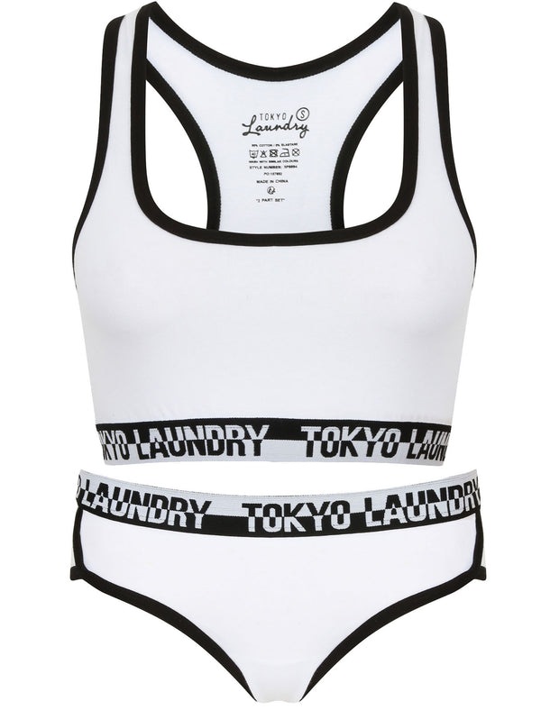 Sassi Sports Bra and Briefs Set in Optic White - Tokyo Laundry