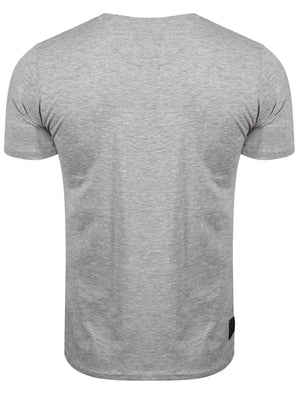 Scoober Motif Cotton T-Shirt in Light Grey Marl - Dissident