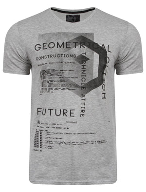 Scoober Motif Cotton T-Shirt in Light Grey Marl - Dissident