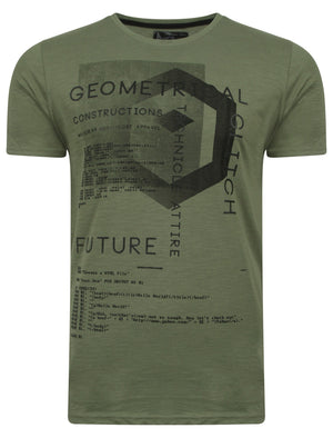Scoober Motif Cotton T-Shirt in Olivine Khaki - Dissident