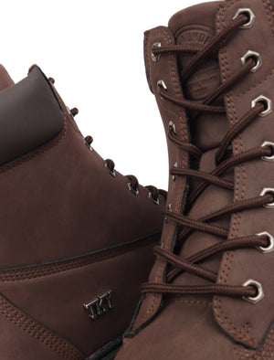 Sirius Faux Leather Lace Up Hiking Style Boots in Brown - Tokyo Laundry