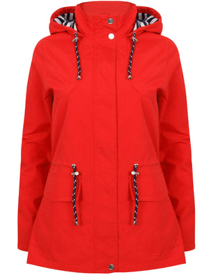 Snap Dragon Hooded Rain Coat in Red - Tokyo Laundry