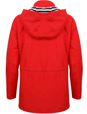 Snap Dragon Hooded Rain Coat in Red - Tokyo Laundry
