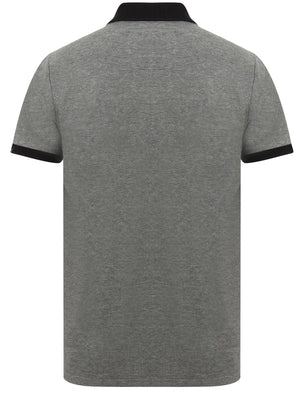 Southpaw Cotton Pique Polo Shirt with Contrast Trims In Mid Grey Marl - Tokyo Laundry