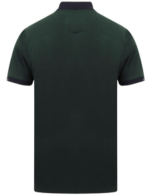 Southpaw Cotton Pique Polo Shirt with Contrast Trims In Scarab Green - Tokyo Laundry
