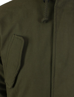 Bradshaw Borg Lined Parka Jacket in Khaki  - Tokyo Laundry