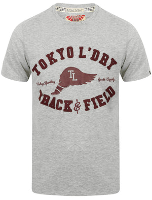 Springfield Motif Cotton T-Shirt In Light Grey Marl - Tokyo Laundry