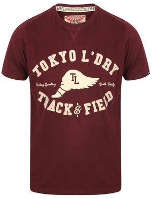 Springfield Motif Cotton T-Shirt In Wine Tasting - Tokyo Laundry