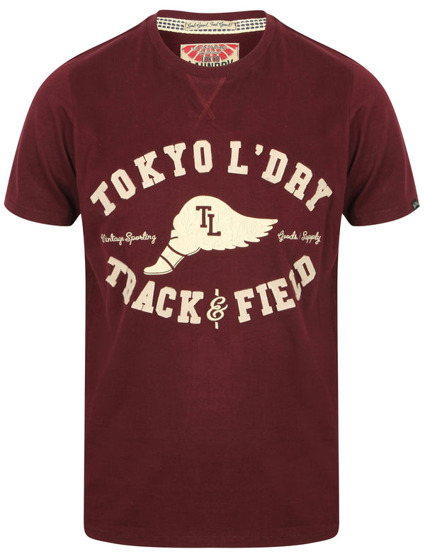 Springfield Motif Cotton T-Shirt In Wine Tasting - Tokyo Laundry