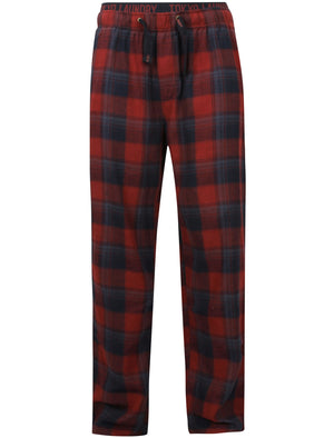 Stamford Flannel Checked Lounge Pants In Oxblood - Tokyo Laundry