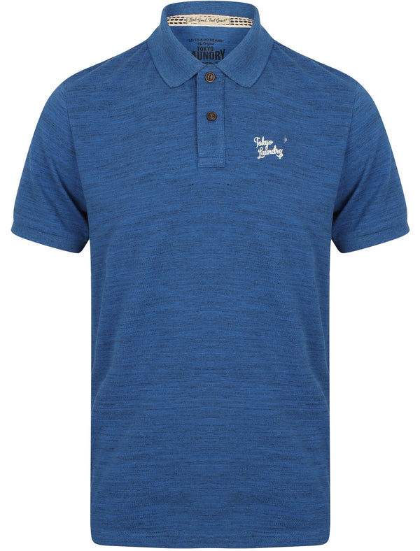 Strasburg Spacedye Pique Polo Shirt In Ocean - Tokyo Laundry
