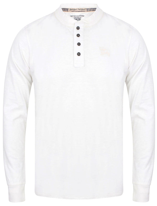 Sunoco Lake Long Sleeve Henley Top in Ivory - Tokyo Laundry