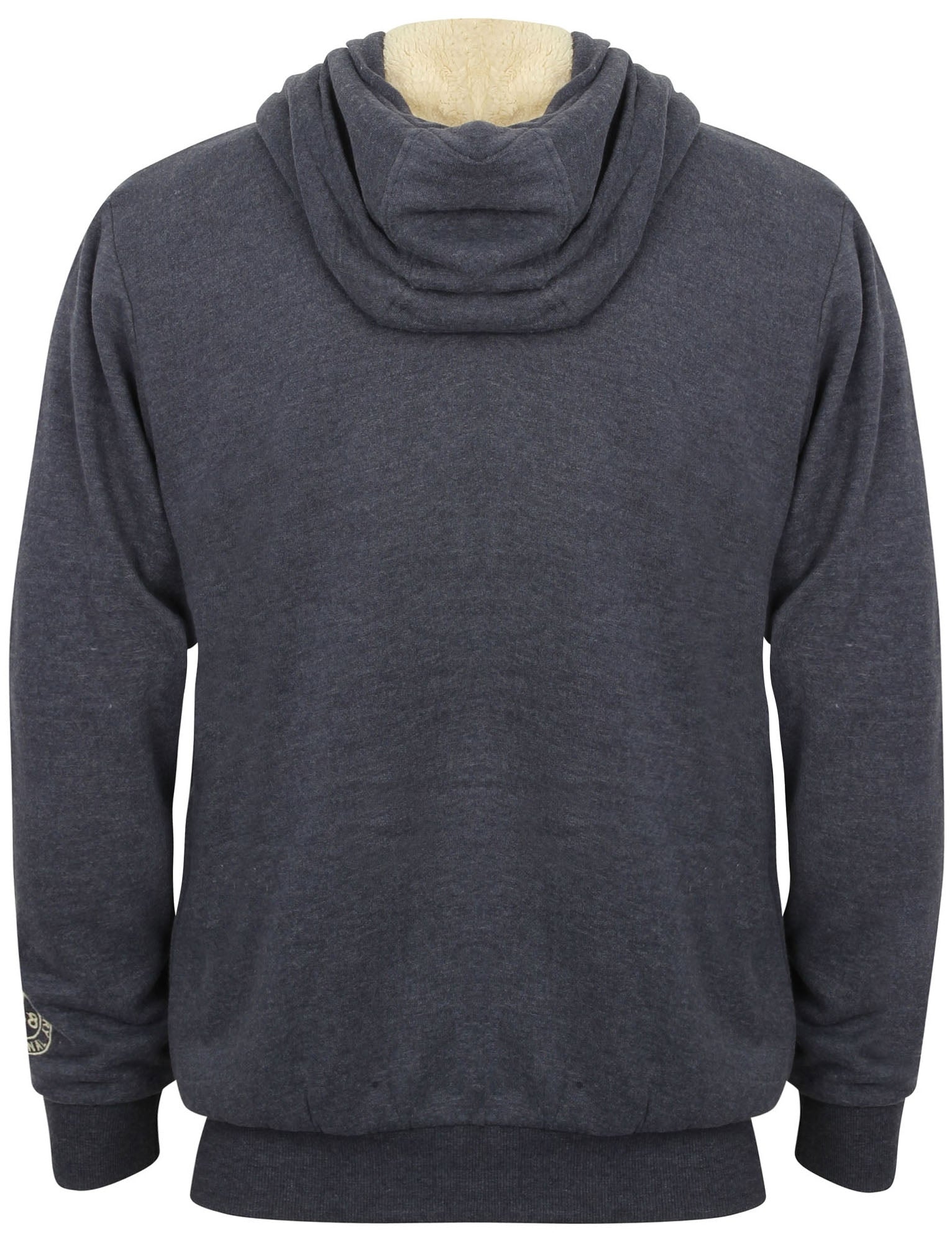 Supply Co Zip Through Hoodie with Borg Lining in Mood Indigo