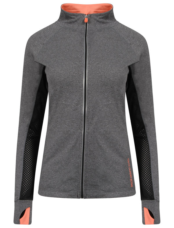Swoopes Panelled Running Jacket in Grey Grindle - Tokyo Laundry Active