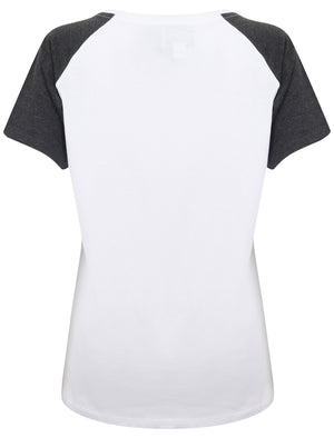 Syreena Raglan Sleeve Cotton T-Shirt In Charcoal Marl - Tokyo Laundry