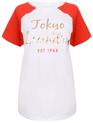Syreena Raglan Sleeve Cotton T-Shirt In Lollipop Red - Tokyo Laundry