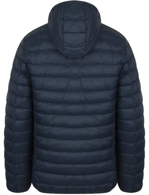 Talus Quilted Puffer Jacket with Hood in Midnight Blue - Tokyo Laundry