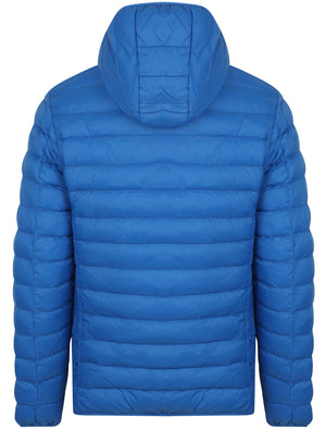 Talus Quilted Puffer Jacket with Hood in Olympian Blue - Tokyo Laundry