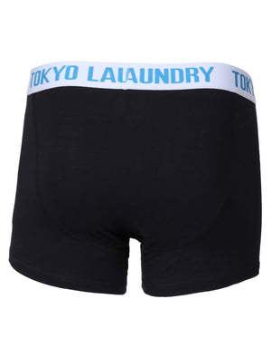 Tasmania Boxer Shorts in Ocean Blue / Black - Tokyo Laundry