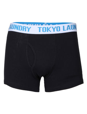 Tasmania Boxer Shorts in Ocean Blue / Black - Tokyo Laundry