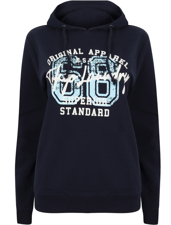 Teaple Motif Pullover Hoodie In Peacoat Blue - Tokyo Laundry