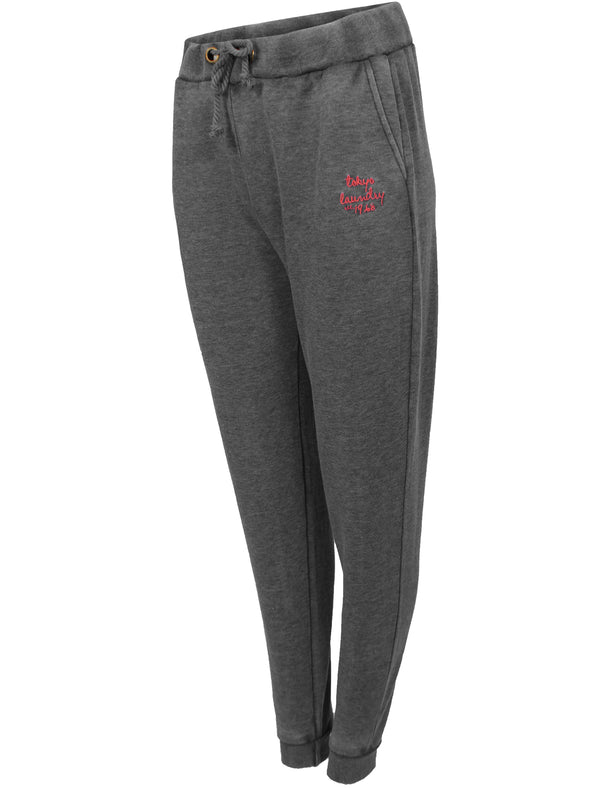 Thea Cuffed Joggers in Mid Grey Burnout - Tokyo Laundry