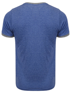 Tiger Lake Applique Cotton T-Shirt in Cornflower Blue Marl - Tokyo Laundry